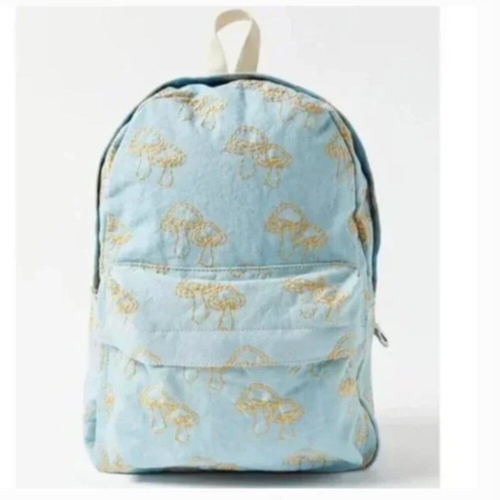 ⭐️ UO Embroidered Mushroom Plant Boho Peasant Deco College Chic Icon Backpack